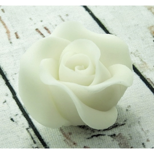 Róża cukrowa biała do dekoracji tortu 1 sztuka